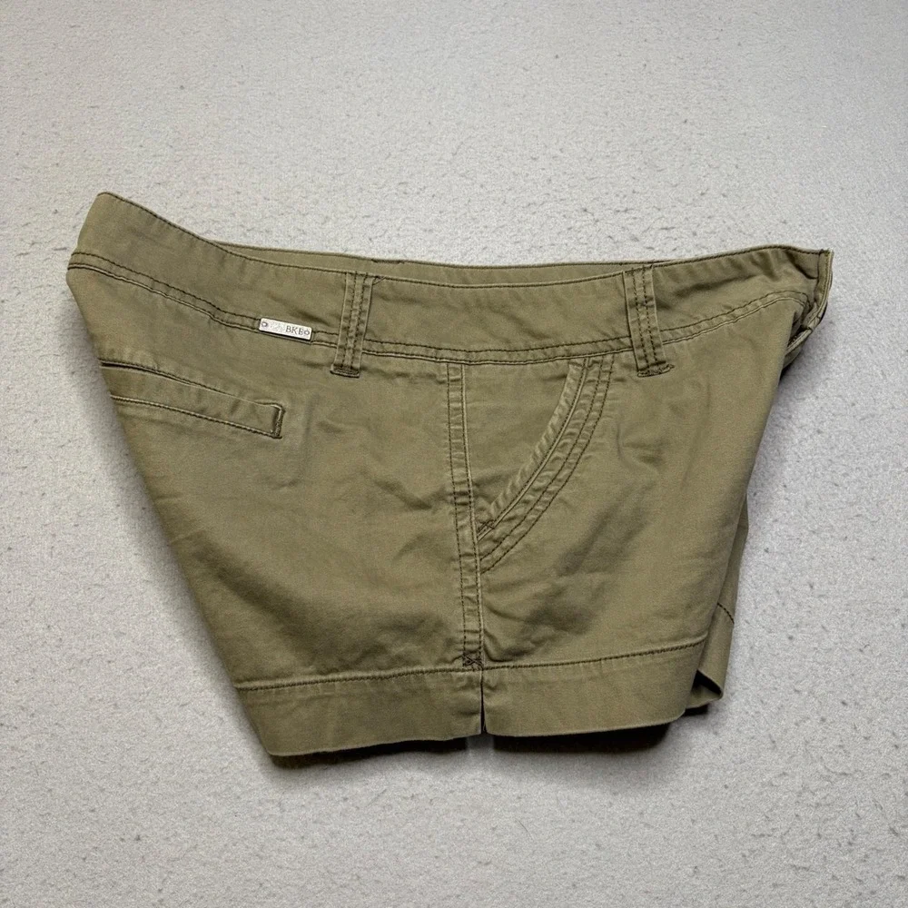 BKE Shorts Women 30 Olive Green Chino Stretch Y2K Cuffed Casual Summer